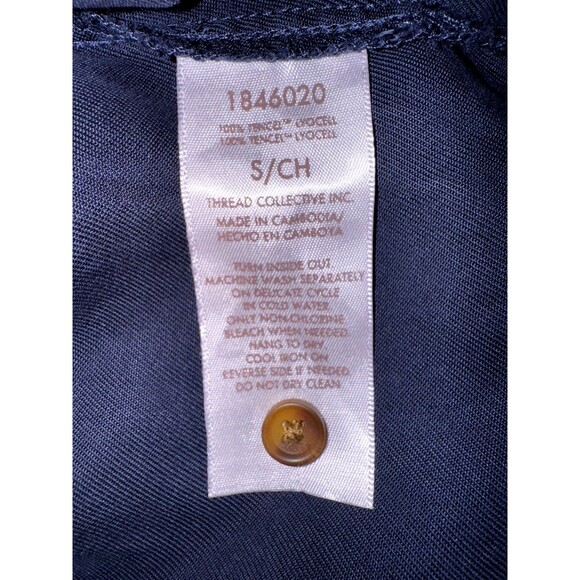 Teddi Rose Womens Small Navy Blue Shirt Dress Tunic Button Down Safari Belted - Picture 7 of 10